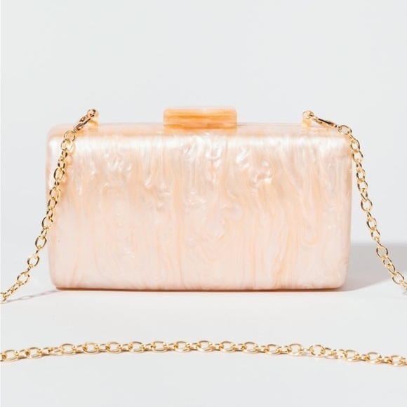 Francesca's Collections Handbags - Elsa Acrylic Swirl Rounded Box Clutch Bag